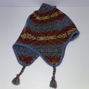 Pendleton Merino Wool Red Aztec Lightweight Ski Cap