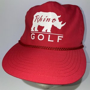 Rhino Golf Red Vintage Baseball Cap
