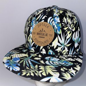 Ziptrek Ecotours Whistler Canada Floral Black Baseball Cap
