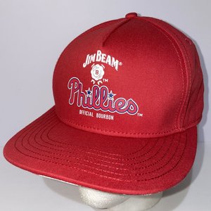 Jim Beam Phillies Genuine Merch Snapback Cap Red