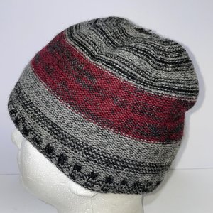 Turtlefur Lambswool Fleece Striped Aztec Beanie