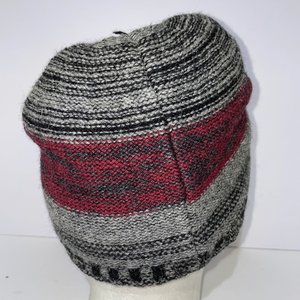 Turtlefur Lambswool Fleece Striped Aztec Beanie