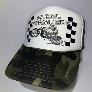 Otto Steel Stampede Motocross Woodland Camo Trucker Hat
