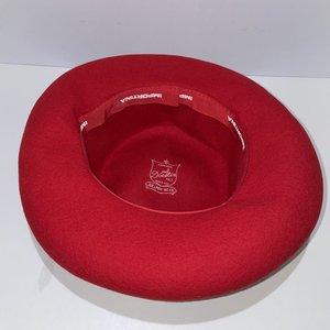 Bollman Doeskin Wool Felt Red Vintage Boater Hat Size 6 7/8