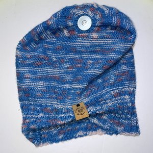 Crafted with Care Blue & Pink Pom-Pom Wool Yarn Beanie