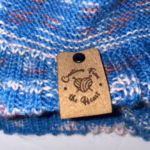 Crafted with Care Blue & Pink Pom-Pom Wool Yarn Beanie