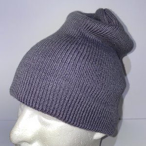 Lavender Vintage Wool Chunky Warm Winter Pastel Beanie Made in USA