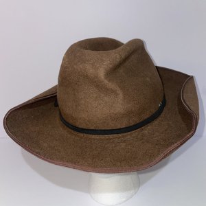 Car-Lop Vintage Cattlemen Taco Brown Felt Cowboy Hat Size 6 7/8