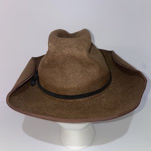 Car-Lop Vintage Cattlemen Taco Brown Felt Cowboy Hat Size 6 7/8