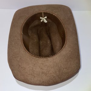 Car-Lop Vintage Cattlemen Taco Brown Felt Cowboy Hat Size 6 7/8