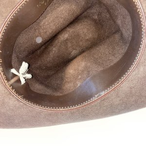 Car-Lop Vintage Cattlemen Taco Brown Felt Cowboy Hat Size 6 7/8