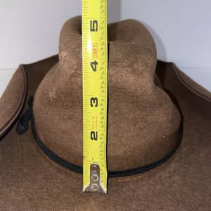 Car-Lop Vintage Cattlemen Taco Brown Felt Cowboy Hat Size 6 7/8