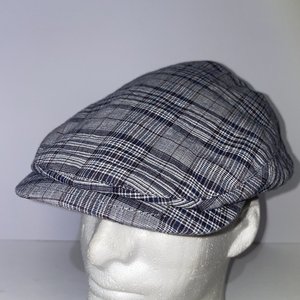 Stefano Italy Gray Tartan Flat Cap Size 60