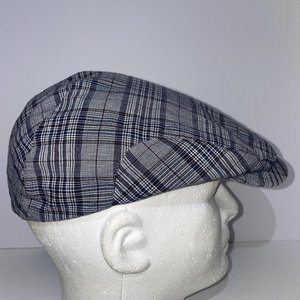 Stefano Italy Gray Tartan Flat Cap Size 60