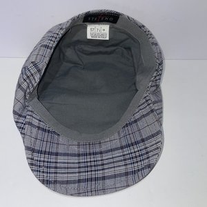 Stefano Italy Gray Tartan Flat Cap Size 60