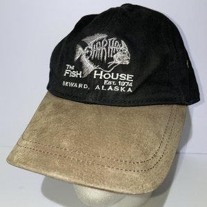 Drift Creek Outdoors The Fish House Alaska Oil Skin Black Baseball Cap