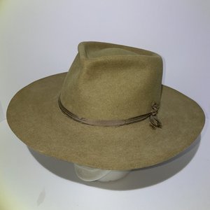 Akubra Australia Snowy River Sandy Brown Pure Fur Felt Cowboy Hat Size 7 3/8
