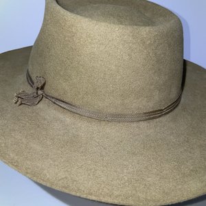Akubra Australia Snowy River Sandy Brown Pure Fur Felt Cowboy Hat Size 7 3/8