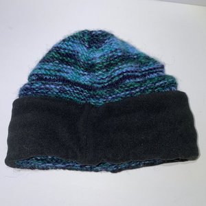 Sherpa Adventure Gear Blue & Black Aztec Wool Knit Beanie Made in Nepal