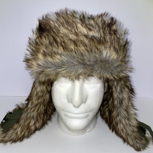 Mad Bomber Olive Green Faux Fur Trapper Hat Size L