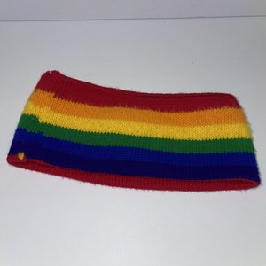 Rainbow Wool Knit Nostalgic Ear Warmer Headband Made in USA