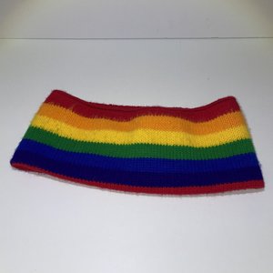 Rainbow Wool Knit Nostalgic Ear Warmer Headband Made in USA
