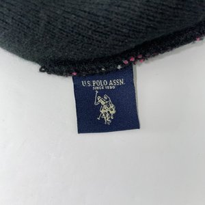 US Polo Assn Pink Polka Dot Pom-Pom Beanie