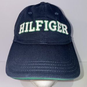 Tommy Hilfiger Spell-Out Embroidered Dad Hat Navy Blue & Sea Green