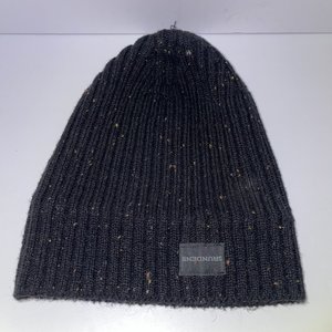 Grundens Charcoal Black Chunky Wool Knit Cuffed Beanie