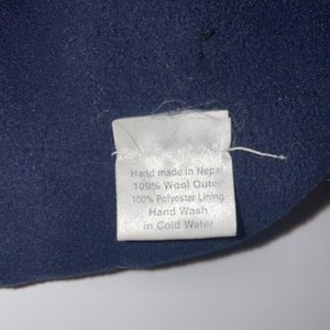 Fair Isle Tasseled Blue Wool Knit Ski Cap Made in Nepal