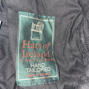Hats of Ireland Castlebar Brown Waxed Cotton Feathered Bucket Hat Size 58