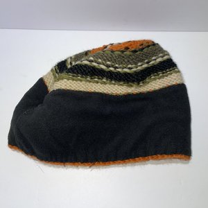 Sherpa Gear Wool Knit Striped Aztec Green Beanie