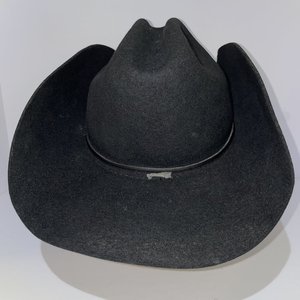 Bullhide Hats 6X Boulder Felt Black Cattleman Curled Cowboy Hat Size 7 1/2