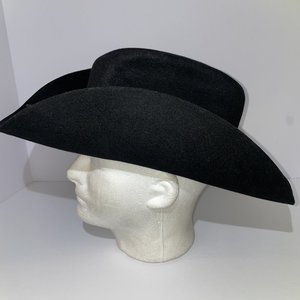 Bullhide Hats 6X Boulder Felt Black Cattleman Curled Cowboy Hat Size 7 1/2