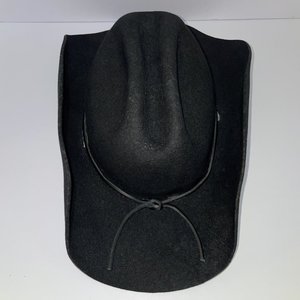 Bullhide Hats 6X Boulder Felt Black Cattleman Curled Cowboy Hat Size 7 1/2