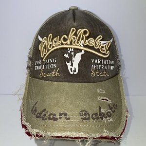 Black Rebel 'Indian Dakota' Brown Distressed Cotton Baseball Cap
