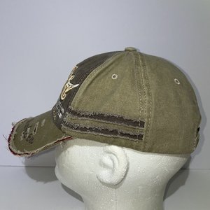 Black Rebel 'Indian Dakota' Brown Distressed Cotton Baseball Cap