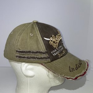 Black Rebel 'Indian Dakota' Brown Distressed Cotton Baseball Cap