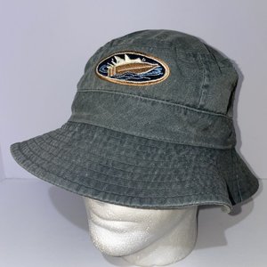 Adams Upscale Oar Waves Circle Patch Boat Gray Bucket Hat Size L