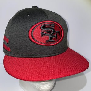 New Era 59Fifty San Francisco 49ers Red Striped Baseball Cap Size 7 1/2