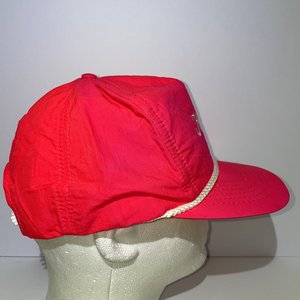 Homelite Neon Pink Drawstring Vintage Blockhead Cap Made in USA