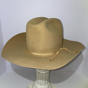 Resistol 3X Beaver Las Vegas Puma Tan Cutter Bill Vintage Cowboy Hat Size 6 5/8