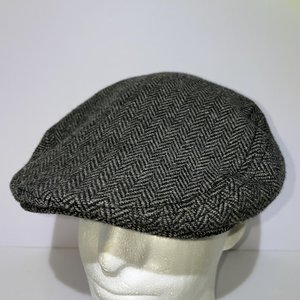 RVCA by PM Tenore Vintage Herringbone Wool Newsboy Flat Cap Size S/M
