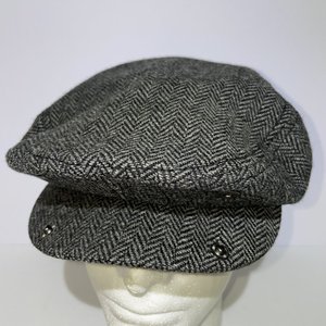 RVCA by PM Tenore Vintage Herringbone Wool Newsboy Flat Cap Size S/M