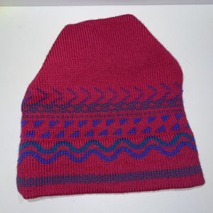 Eddie Bauer Pink & Blue Fair Isle Vintage Wool Beanie