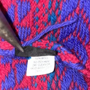 Eddie Bauer Pink & Blue Fair Isle Vintage Wool Beanie