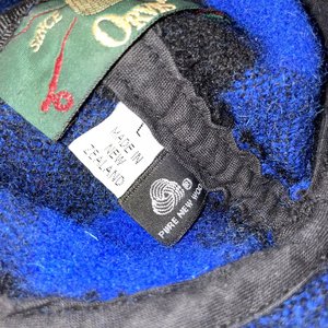 Orvis Vintage Wool Blue Plaid Boonie Bucket Hat Size L Made in New Zealand