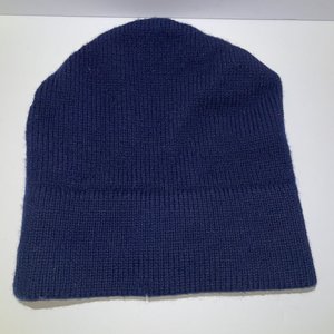 Dark Blue Vintage Wool Knit Beanie Made in USA
