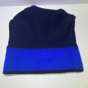 Dark Blue Vintage Wool Knit Beanie Made in USA