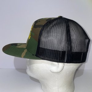 Calyx Crafts Marijuana Woodland Camo Snapback Trucker Cap